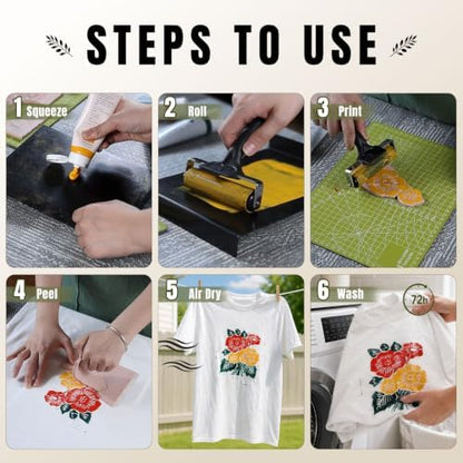 Bobblebro Linocut Kit for Printmaking, 5 Color Fabric Block Printing Kit - Image 5