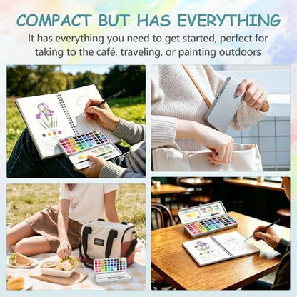 50 Colors Watercolor Workbook for Beginners with Paint & Paper - Image 4