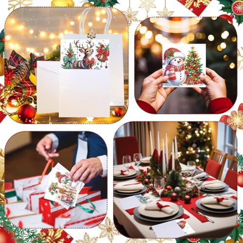 48 Pack Christmas Diamond Painting Greeting Cards,Classic Style - Image 5