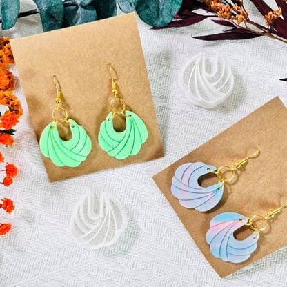 Xaekicr Polymer Clay Cutters – 2PCS Shell Swirl & Abstract Arch Clay Cutters for Polymer Clay Jewelry, Clay Tools and Earring Cutters for DIY Crafts and Earring Kit - Image 5