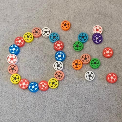 100pcs Football Polymer Clay Spacer Beads for Women Jewelry Making DIY Bracelet Necklace Hair Clip Accessories (Football) - Image 7