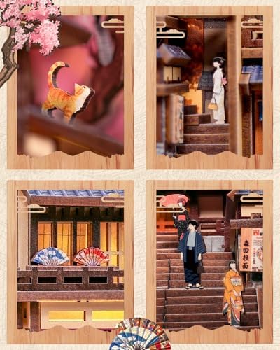 CUTEBEE Book Nook Kit for Adults, DIY Miniature House Japanese Street - Image 3