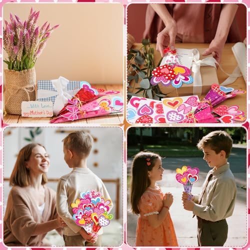Motipuns 48 Set Graduation Flower Bouquet Craft Kit DIY Flower Paper Crafts Colorful Make Your Own Teachers Gifts for 2026 End of Year Last Day of School Gifts Handmade Project Home Activities - Image 6