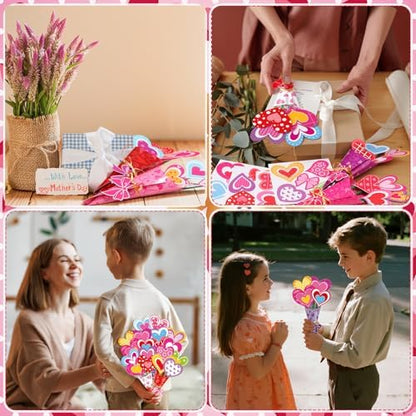 Motipuns 48 Set Graduation Flower Bouquet Craft Kit DIY Flower Paper Crafts Colorful Make Your Own Teachers Gifts for 2026 End of Year Last Day of School Gifts Handmade Project Home Activities - Image 6
