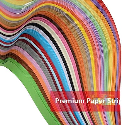 ODETOJOY White Quilling Paper Strips 7mm Crafts 1/4" Off White Cream Paper Quilling Set for Beginners Card Making Scrapbooking-180pcs, 54cm (36 Colors) - Image 3