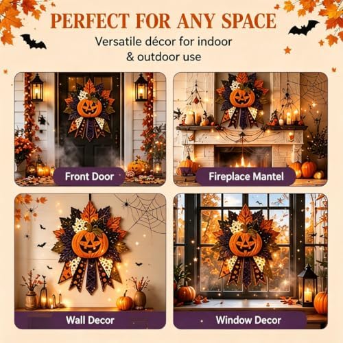2026 New DIY Quilted Halloween Pumpkin Door Hanger Kit，#D - Image 5