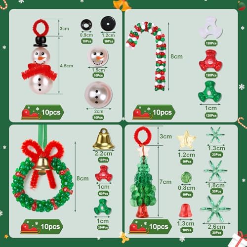 LIHAO 40PCS Christmas Crafts for Teens Boys Girls, Beaded Ornament Kit - Image 2