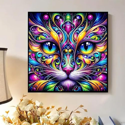 Animal Cat Paint by Numbers Kit for Adults Framed Canvas, Frameworkless ﻿ - Image 2