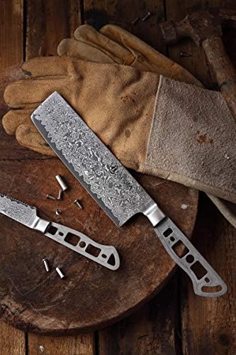 KATSURA Woodworking Project Kit – Nakiri Knife Blank – 7 Inch – Japanese Premium AUS 10, 67 Layers Damascus Steel - Image 2