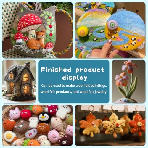 Mayboos 60 Colors Needle Felting Kit with Assorted Wool Roving & Needles - Image 7