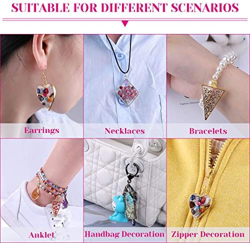 Shynek 60Pcs Hollow Frame Pendants - Resin Craft Bezels Jewelry Molds for Necklaces and Earrings Making Supplies - Image 7