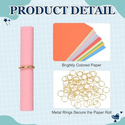 MECCANIXITY 80Pcs Message Paper Scrolls 3x6cm Lucky Wishing Pink - Image 3