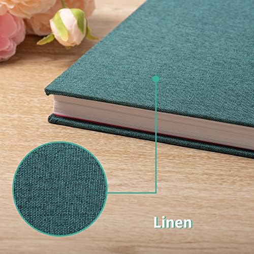 Large Photo Album Self Adhesive 4x6 5x7 6x8 8x10 Pictures Scrapbook Magnetic Album DIY Scrap Book 60 Sticky Pages Linen Cover DIY Photo Album with A Metallic Pen and DIY Accessories(Drak Green) - Image 5