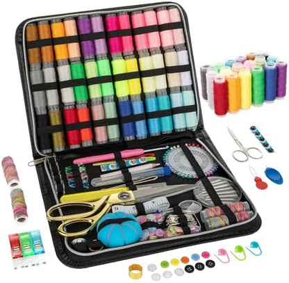Sewing Kit for Adults, Upgraded Beginner Sewing Kit with 230pcs Sewing Accessories, Hand Needle and Thread Kit with Buttons, Portable Travel Sewing Kit for Home, Emergency, Sewing Machine, Gifting by Unknown