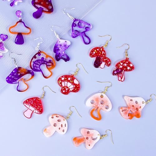 3 PCS Mushroom Earring Resin Molds for DIY Earrings Pendants Keychains - Image 5
