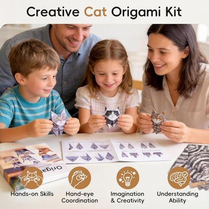 3D Cats Origami Paper 56 Sheets, Paper Craft Kit, Art Craft Activity - Image 3