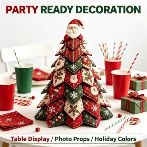 Christmas DIY Felt Tree Sewing Kit, 3D Hand‑Made Quilted Christmas Tree Craft Kit with Reindeer Ornament, DIY Xmas Decor Kit for Adult Beginner Home Holiday Decoration - Image 6