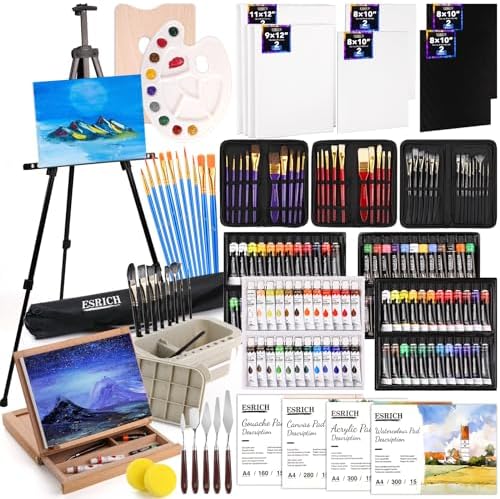 ESRICH 166 Pcs Deluxe Painting Set, Painting Supplies with 96 Paint by ESRICH