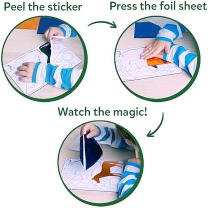 Skillmatics Foil Fun Animals, Foil Art & Craft Kit, Gift for Boys & Girls - Image 5