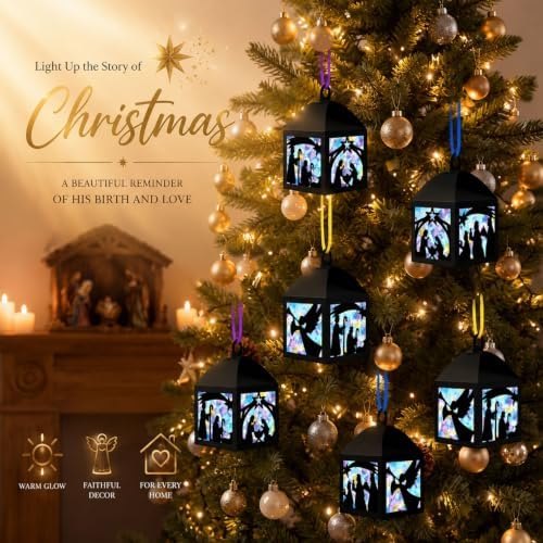 Maitys 36 Sets Christmas Nativity Paper Lantern Suncatcher Craft Kits - Image 2