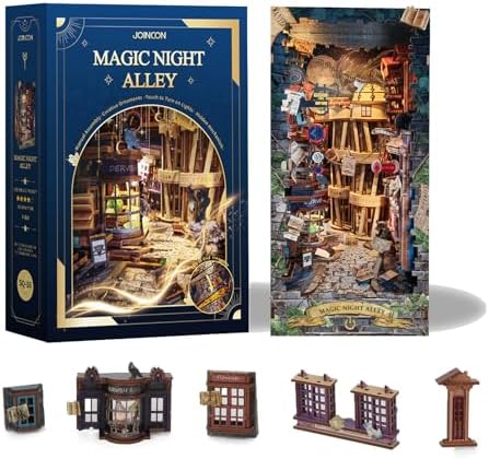Book Nook Magic Night Alley DIY Miniature House Kit for Adults by STRUCWOOD