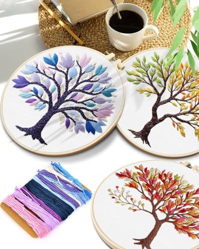 TINDTOP Embroidery Kit for Adult, 3 Pack Embroidery DIY Starter Kit - Image 7
