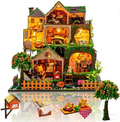 DIY Miniature House Kit, Dollhouse Kit to Build for Adults, Forest Treehouse by Weservehomeforbetterlife