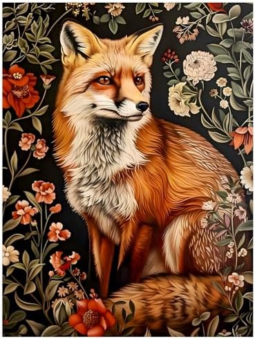 Fox Paint by Numbers Kit for Adults, 16x20 inch by MANDUN