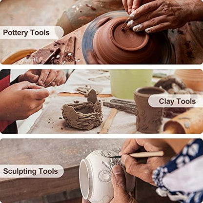 Nozomy Clay Tools,12PCS Pottery Clay Sculpting Tool Set - Image 5