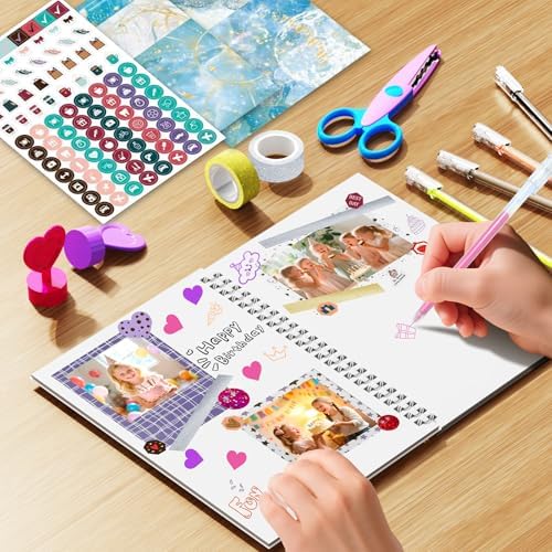 SUPMANGO 2-Pack DIY Journal Kit for Girls Ages 8-14,DIY Journal Set Stationary Birthday Gifts Ideas for Girls,Art Crafts for Tween Kid Scrapbook & Diary Supplies Set - Image 3