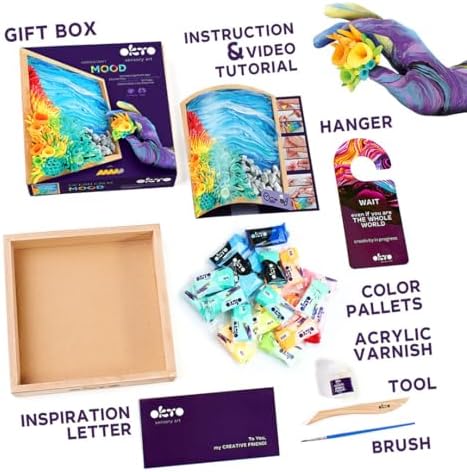 Okto Ocean Calm DIY 3D Painting, 21x21cm Air Dry Clay Kit - Ideal Crafts for Adults and Kids, Perfect for Creative Art Projects and Home Décor Ocean Calm - Image 2