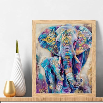 Natuyalo Animals Paint by Numbers Kit for Adults - Elephants Family Paint by Number on Canvas Without Frame, DIY Acrylic Painting for Ideal Gift Home Wall Decor (16x20 Inch) - Image 2