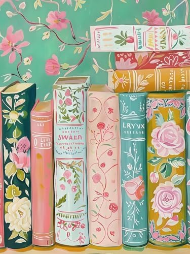 CSZPPQAF Paint by Number Kit for Adults, Book Flower Paint by Number Kits on Canvas, DIY Color Oil Painting for Home Wall Decor 12X16inch by Clickhere