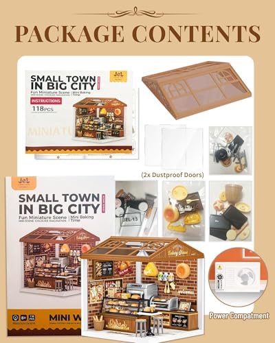 Kisoy DIY Miniature House Kit, Beginner-Friendly Tiny House Model with LED Light, Craft Gift for Home Decor, Teens & Adults（Baking Time） - Image 3