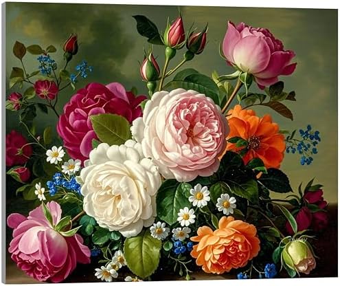 TINDAY Paint by Numbers Kit for Adults Paint by Number for Adults Beginner Peony Painting by Number for Adult Flowers on Canvas Acrylic Painting Wall Decor 16x20 in by TINDAYPaintbyNumberskit