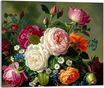 TINDAY Paint by Numbers Kit for Adults Paint by Number for Adults Beginner Peony Painting by Number for Adult Flowers on Canvas Acrylic Painting Wall Decor 16x20 in by TINDAYPaintbyNumberskit