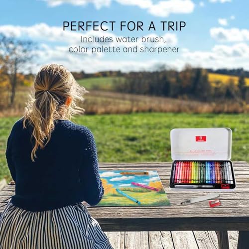 25 Colors Water-Soluble Pastel Crayons Set, Multi-Technique Art Kit with Brush & Palette, Versatile for Watercolor, Oil Pastel & Ink Effects, Easy Blending for Beginners, Sketching & Creative Drawing - Image 2