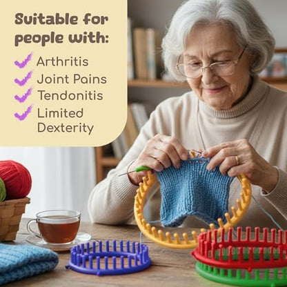 Olikraft Knitting Loom Kit for Beginners, 4 Round and 2 Rectangular Looms - Image 7