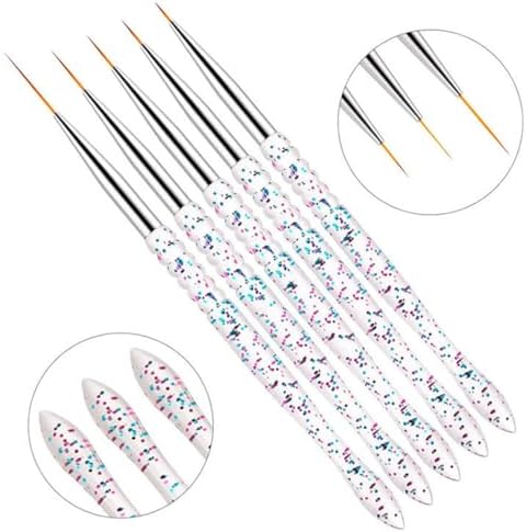 Nail Dotting Tools Kit - 10 Pcs, 5 Double-end Tools, 5 Nail Liner Brushes - Image 7
