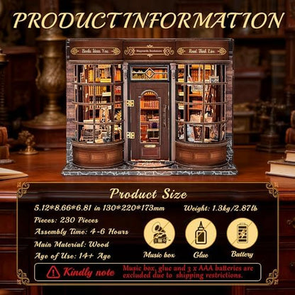 SUNNINO Book Nook Kits for Adults - Book Nook Kit Doll House - Image 7