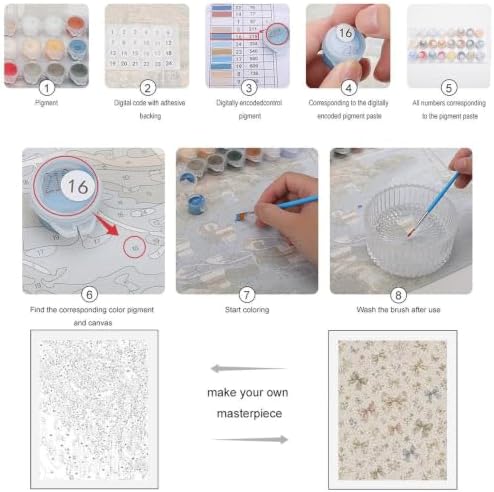Paint by Numbers Kit for Adults Beginner Art Decor Vintage Bow Floral - Image 3