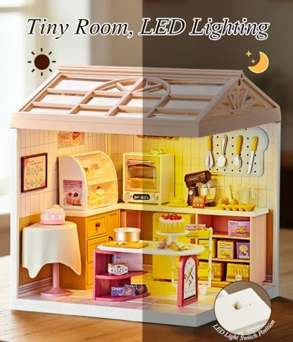 Cozy Bakery Shop Miniature House Kit with LED Light - Image 2