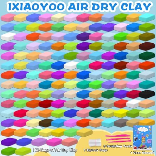 Ixiaoyoo Air Dry Clay, 158 Colors Foam Modeling Clay for School Projects - Image 3