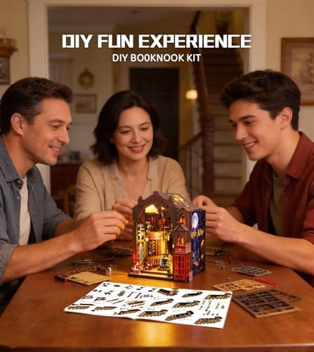 Spilay Book Nook Kit for Adults, Magic Alley DIY Miniature House Kit - Image 5