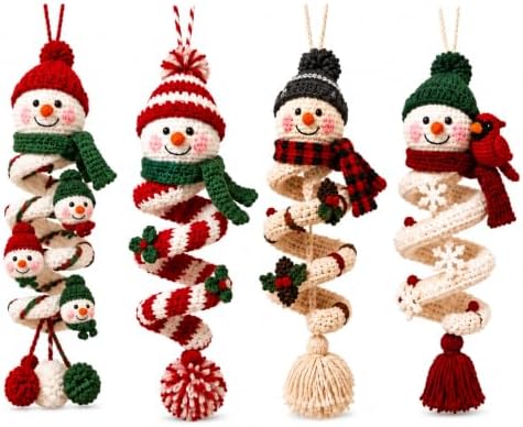 Crochet Snowman Spiral Ornament DIY Kit, Christmas Craft for Adults by Unknown