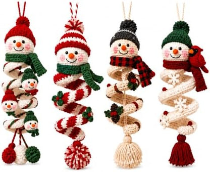 Crochet Snowman Spiral Ornament DIY Kit, Christmas Craft for Adults by Unknown