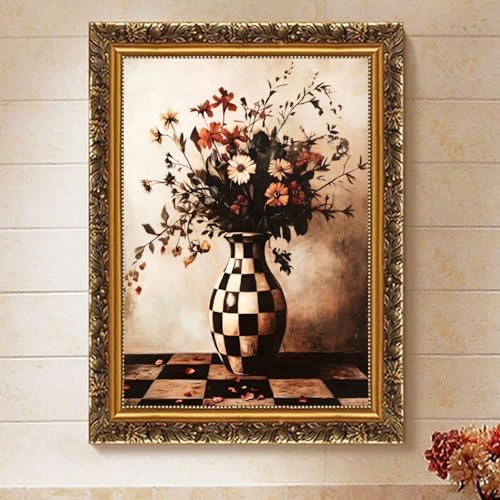 Vintage Floral Dark Paint by Numbers Kit for Adults Canvas, Frameworkless - Image 2