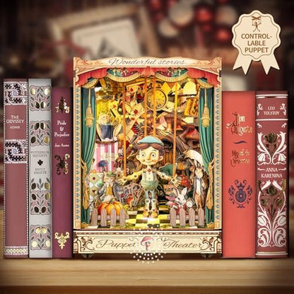 Spilay DIY Book Nook Kit,DIY Dollhouse Booknook Bookshelf Insert Decor Alley,Bookends Model Build kit with LED Light,Handmade Crafts Gifts for Birthday Christmas and Valentine's Day（SQ33） - Image 2
