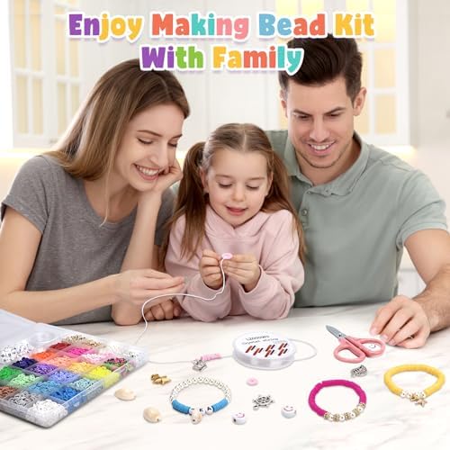 LZOUOWO 5300 Clay Beads Bracelet Making Aesthetic Kit, Polymer Heishi Beads - Image 5