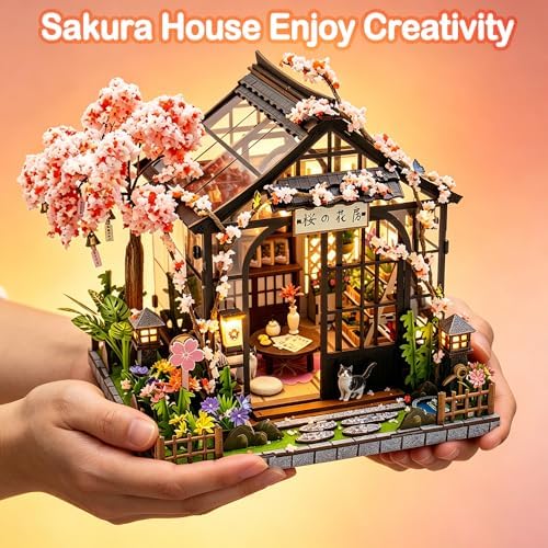 Japanese Sakura Miniature House Kit, DIY Miniature Dollhouse Kits for Adult - Image 7